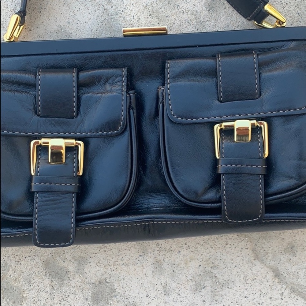 Charles David Small Clutch Black Leather Purse - Picture 2 of 9